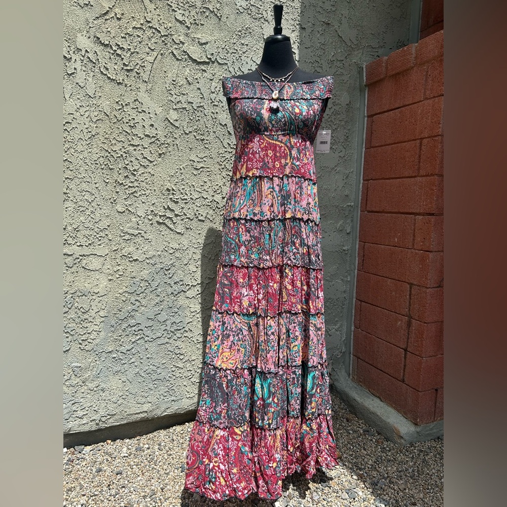 FREE PEOPLE Pretty In Dress OB921666 NWT Size Small Boho Maxi $128 Retail